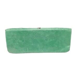 Hobo International Envelope Kiss Lock Wallet Green Clutch Purse Retail $135